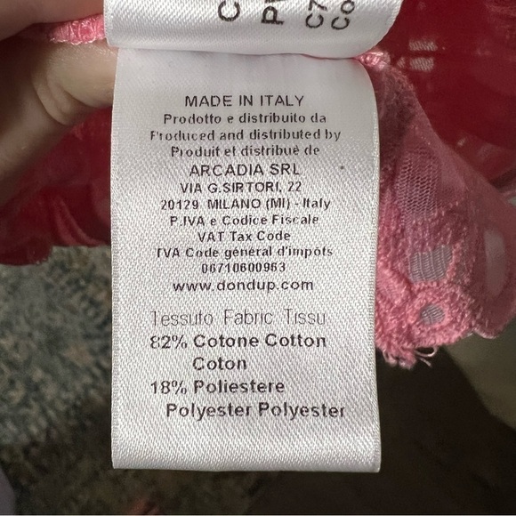 Dondup Camica Prunella Embroidered Mesh Pink Crop Top 44 - Picture 9 of 10